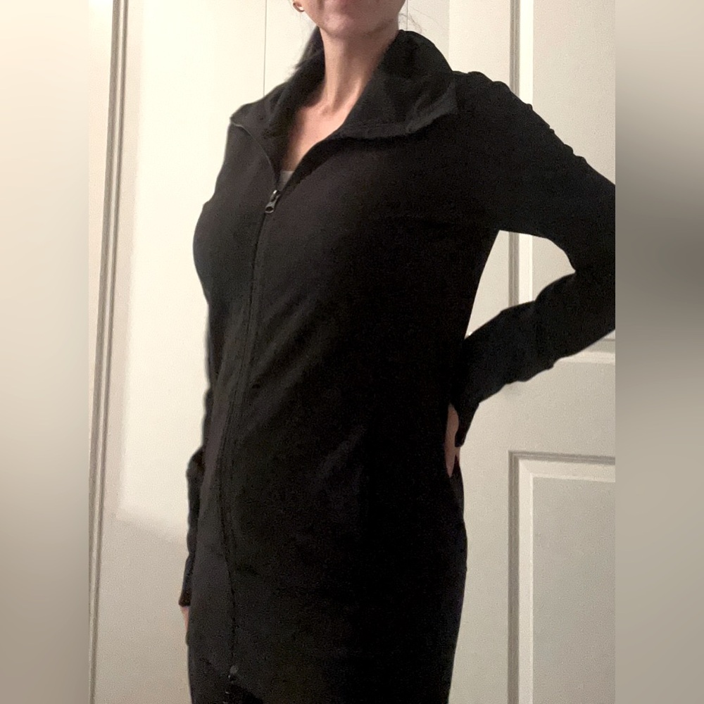 Lululemon In Stride Jacket Full Zip Size 8 Black Lightweight Athletic